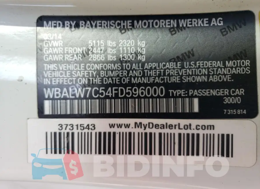 WBALW7C54FD596000 Photo# 12