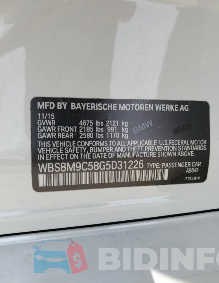 WBS8M9C58G5D31226 Photo# 12