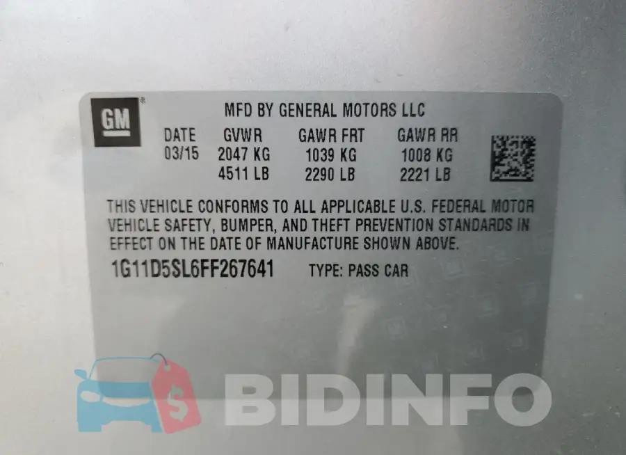 1G11D5SL6FF267641 Photo# 12