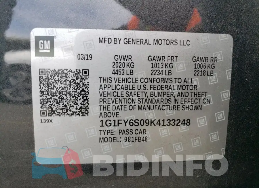 1G1FY6S09K4133248 Photo# 13