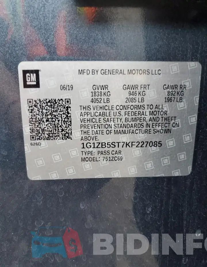 1G1ZB5ST7KF227085 Photo# 12