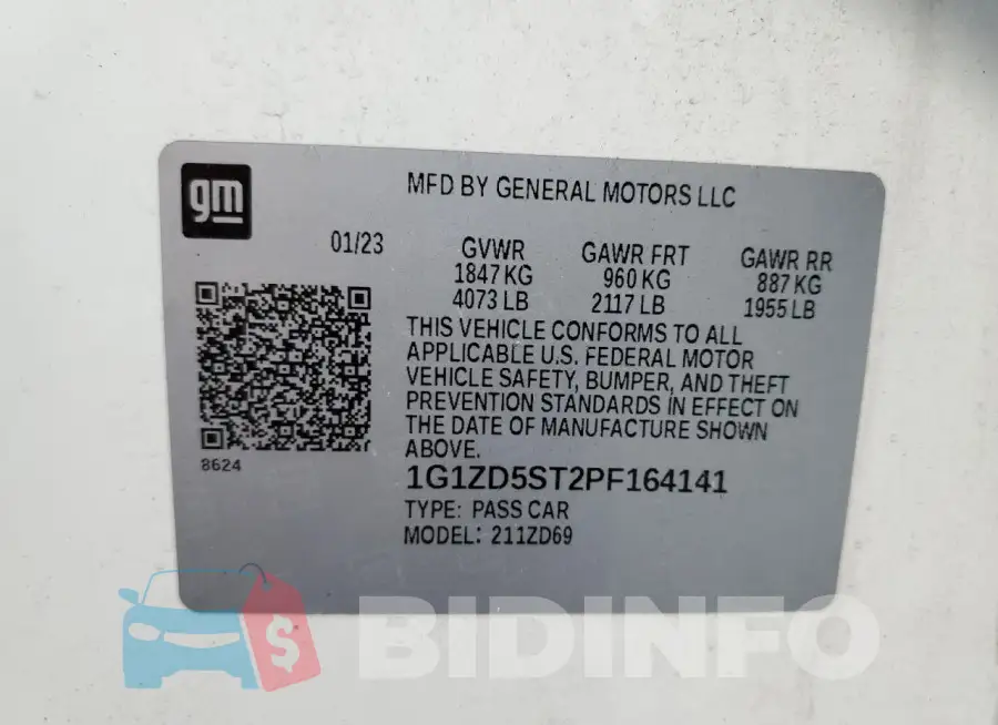 1G1ZD5ST2PF164141 Photo# 13