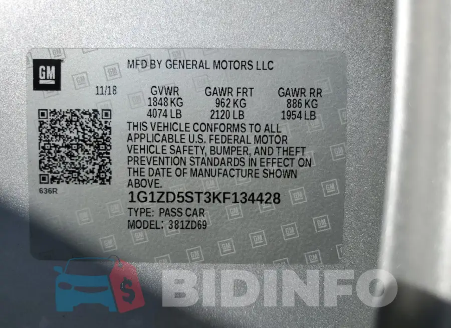 1G1ZD5ST3KF134428 Photo# 12