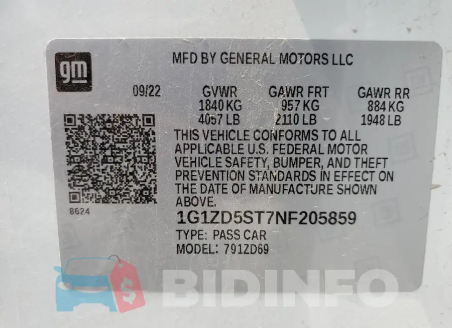 1G1ZD5ST7NF205859 Photo# 12