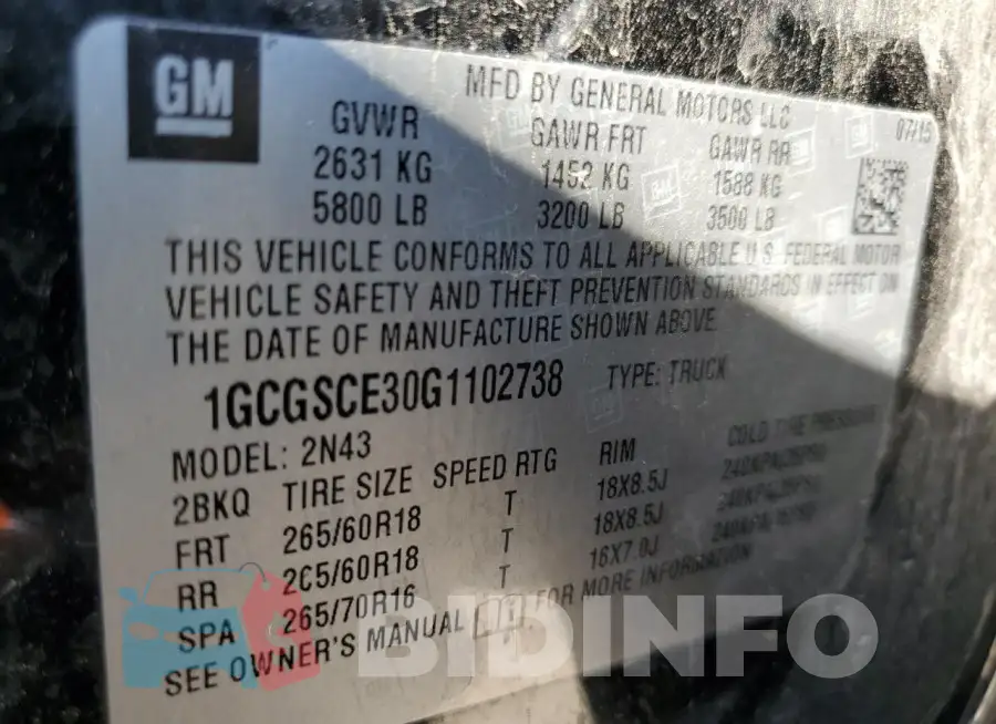 1GCGSCE30G1102738 Photo# 12