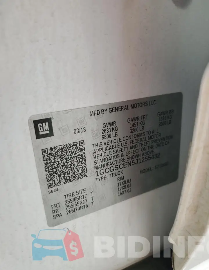 1GCGSCEN5J1255432 Photo# 12