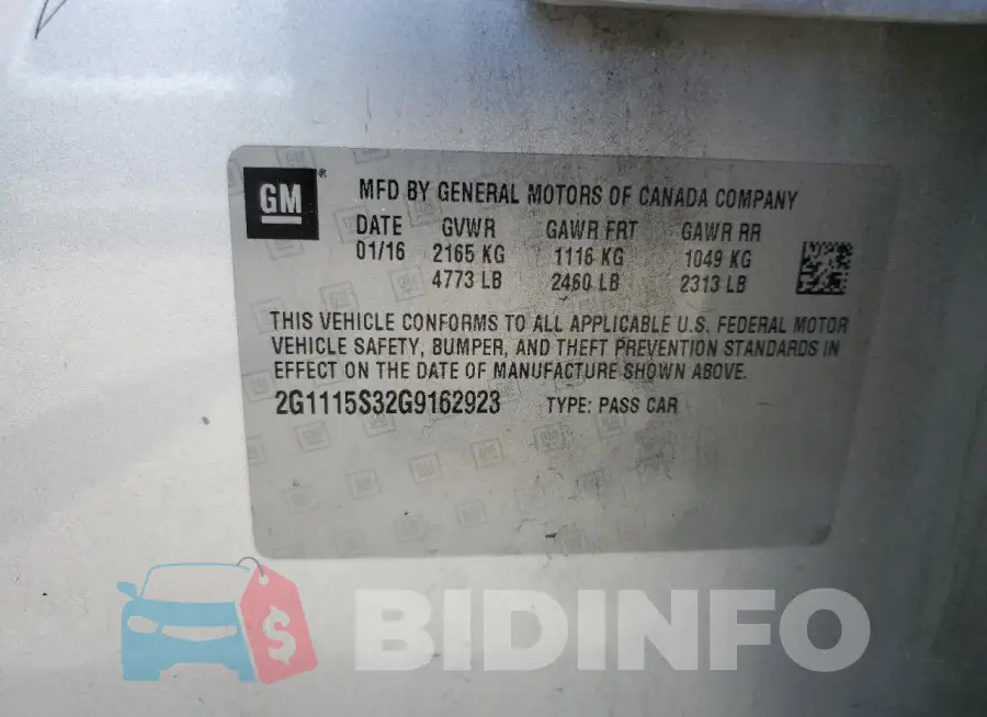 2G1115S32G9162923 Photo# 13