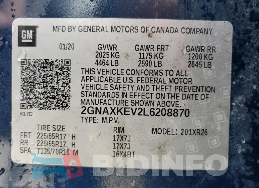 2GNAXKEV2L6208870 Photo# 13