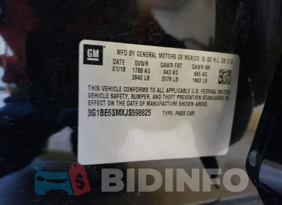 3G1BE6SMXJS598825 Photo# 12