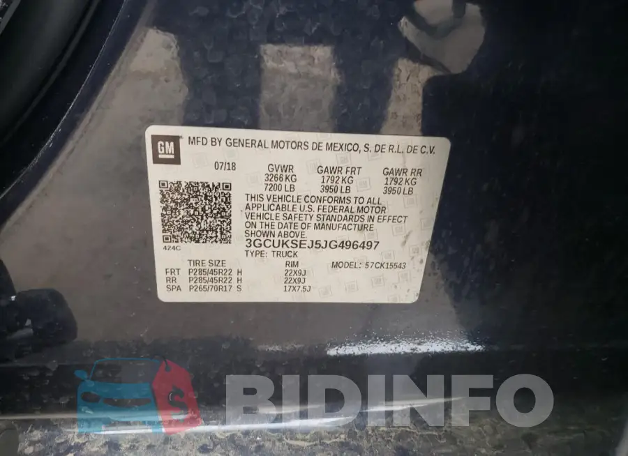 3GCUKSEJ5JG496497 Photo# 12