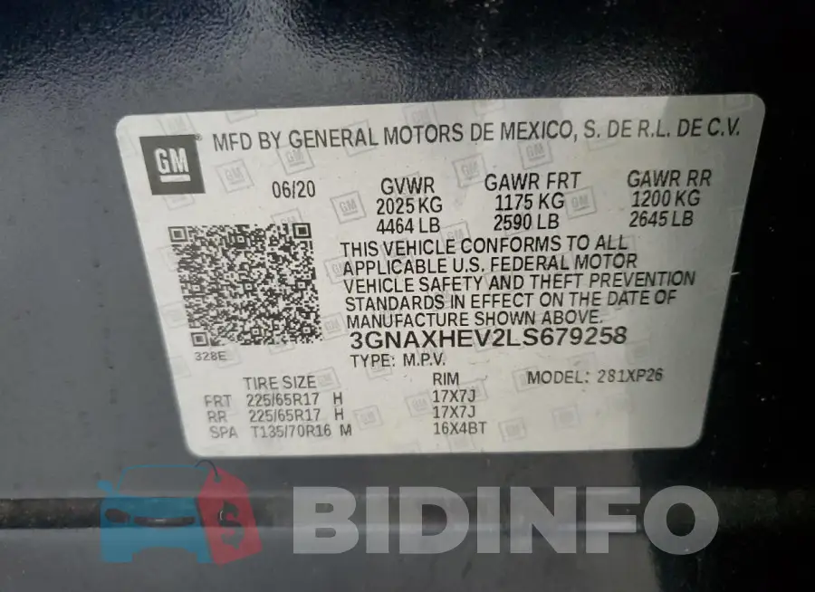 3GNAXHEV2LS679258 Photo# 13