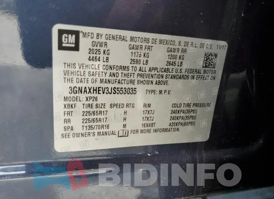 3GNAXHEV3JS553035 Photo# 13