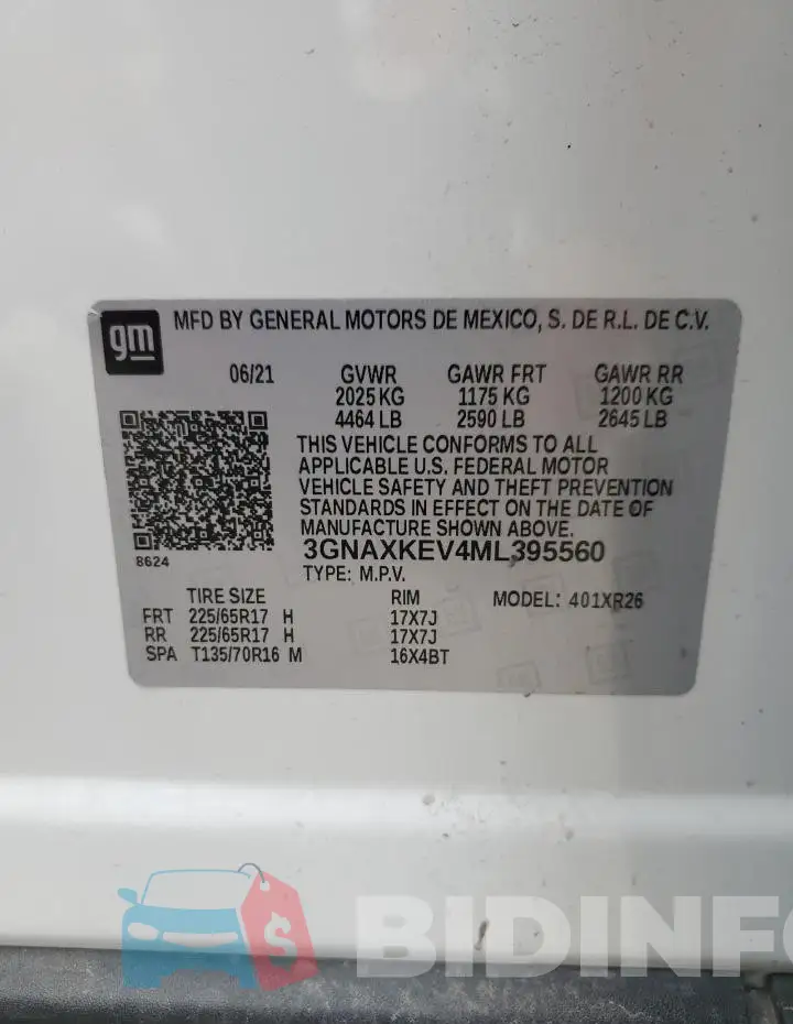 3GNAXKEV4ML395560 Photo# 13