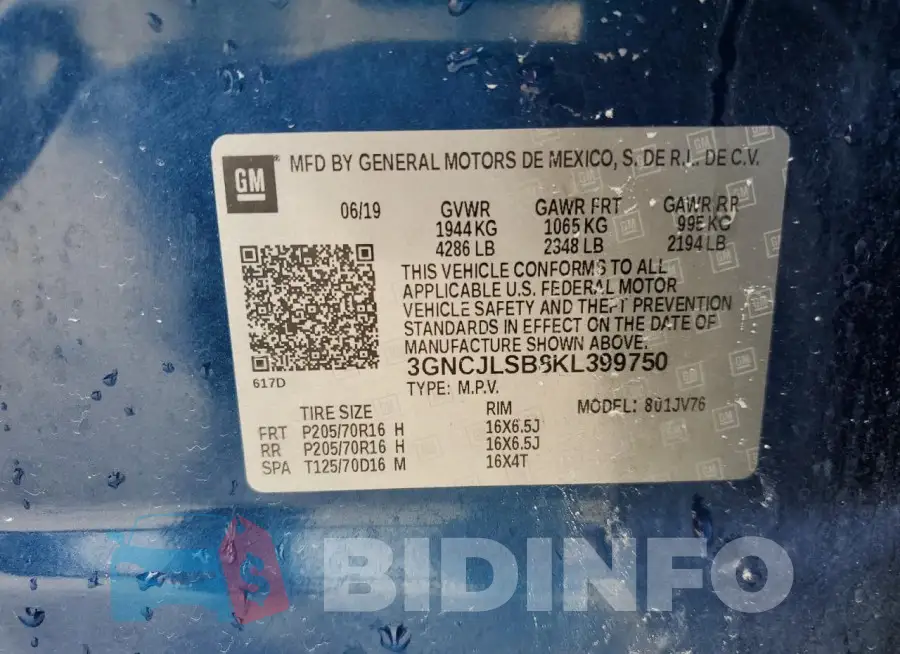 3GNCJLSB8KL399750 Photo# 13
