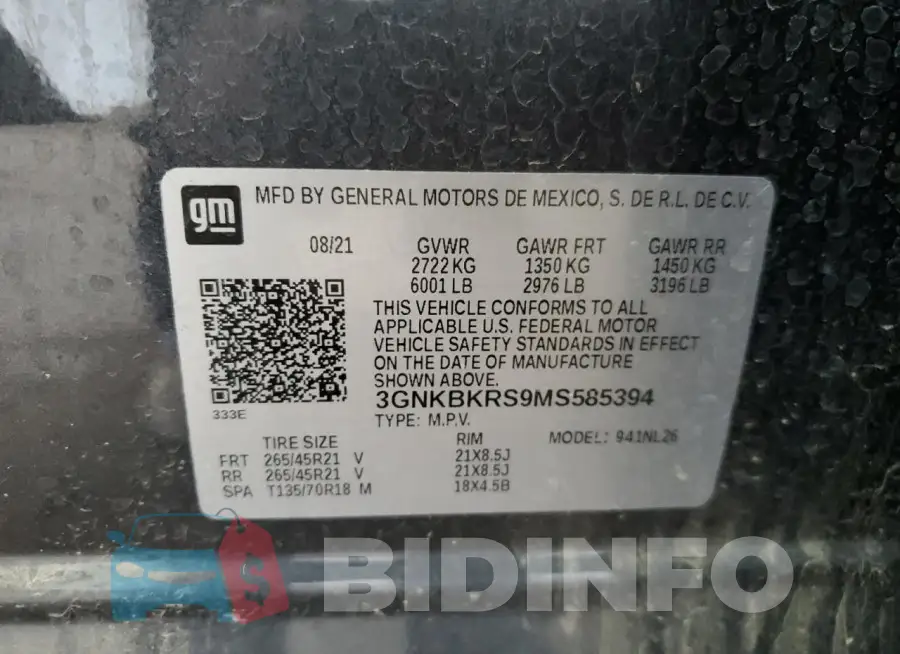 3GNKBKRS9MS585394 Photo# 11