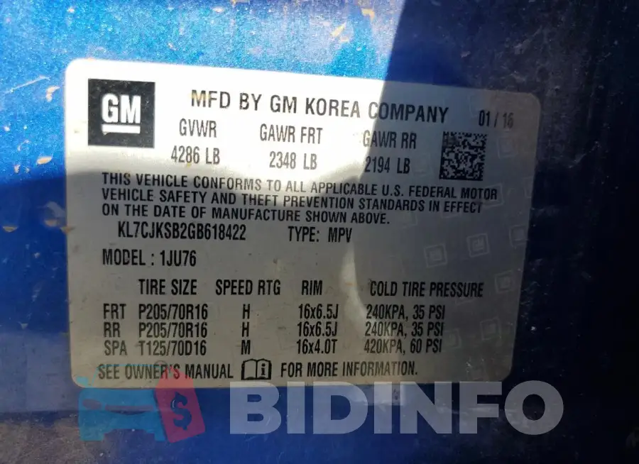 KL7CJKSB2GB618422 Photo# 12