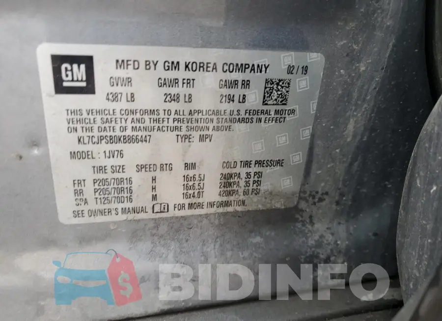 KL7CJPSB0KB866447 Photo# 13
