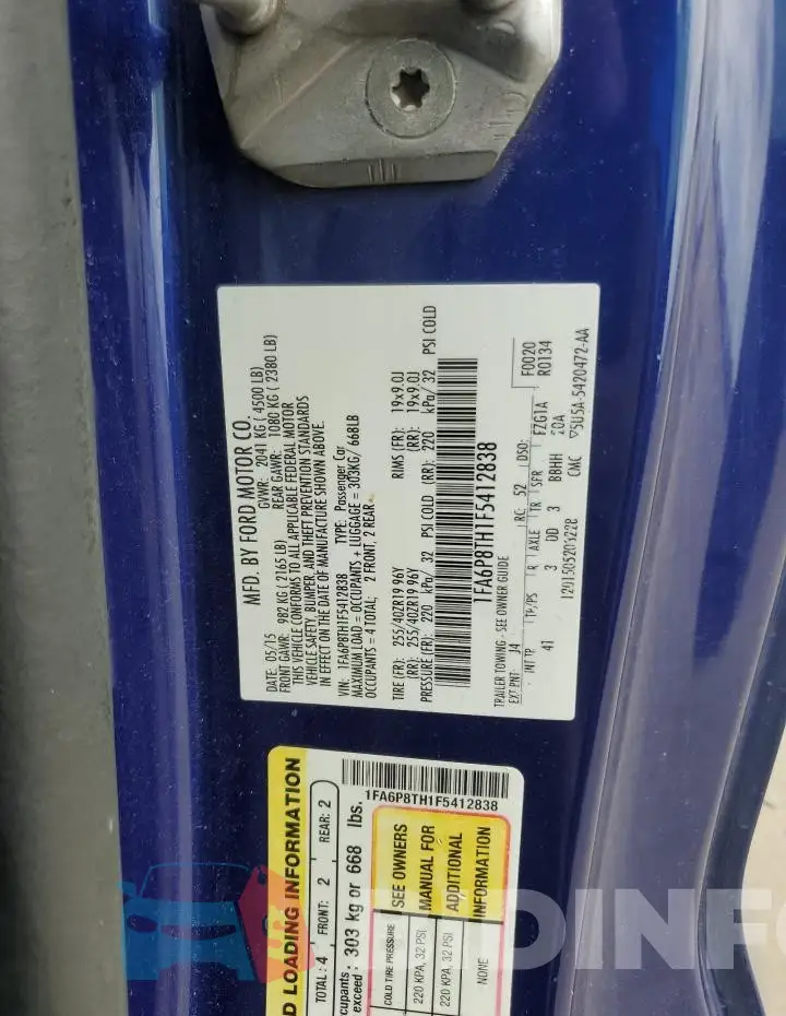 1FA6P8TH1F5412838 Photo# 12