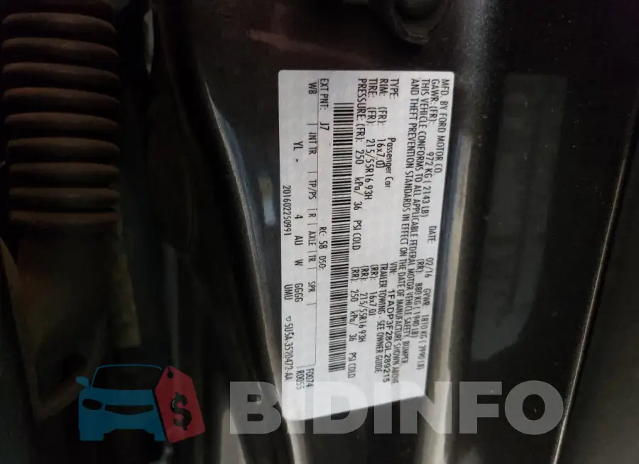 1FADP3F28GL289215 Photo# 12