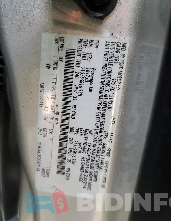 1FADP3K21GL239214 Photo# 12