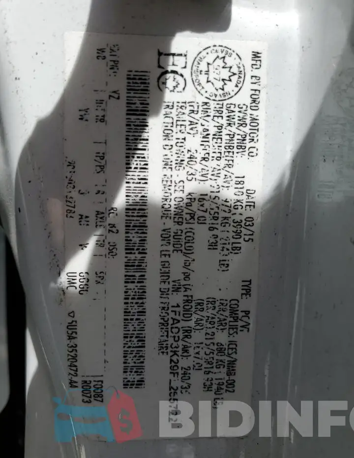 1FADP3K29FL265722 Photo# 12