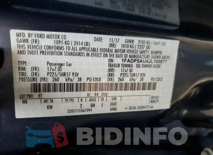1FADP5AU4JL100877 Photo# 13