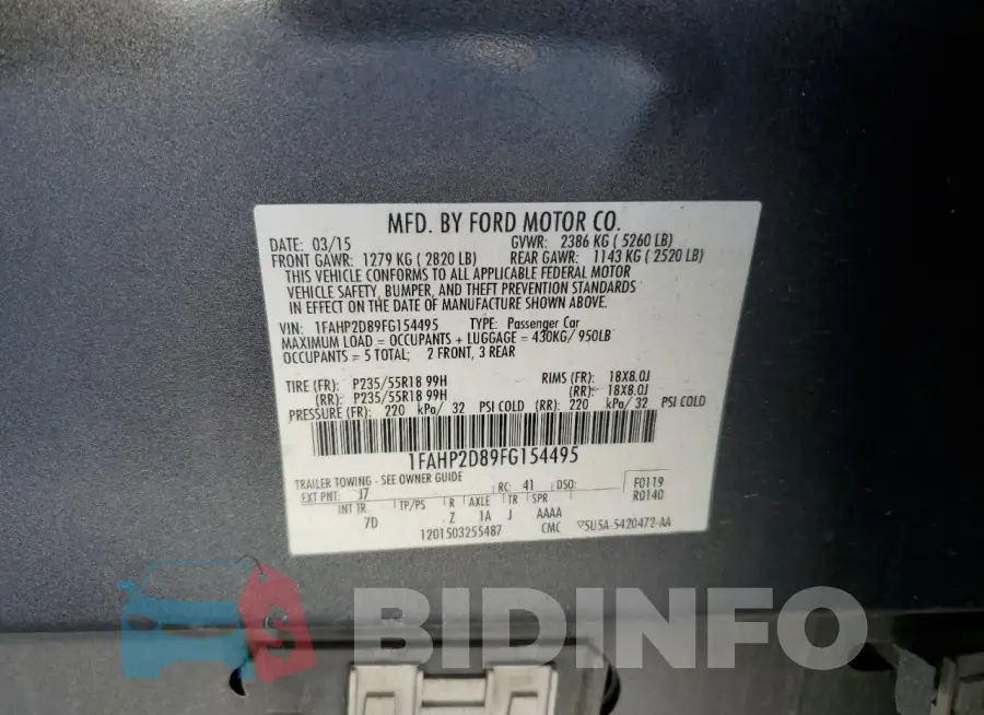 1FAHP2D89FG154495 Photo# 12