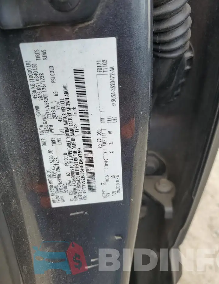 1FT7W2BT6HEB69759 Photo# 13