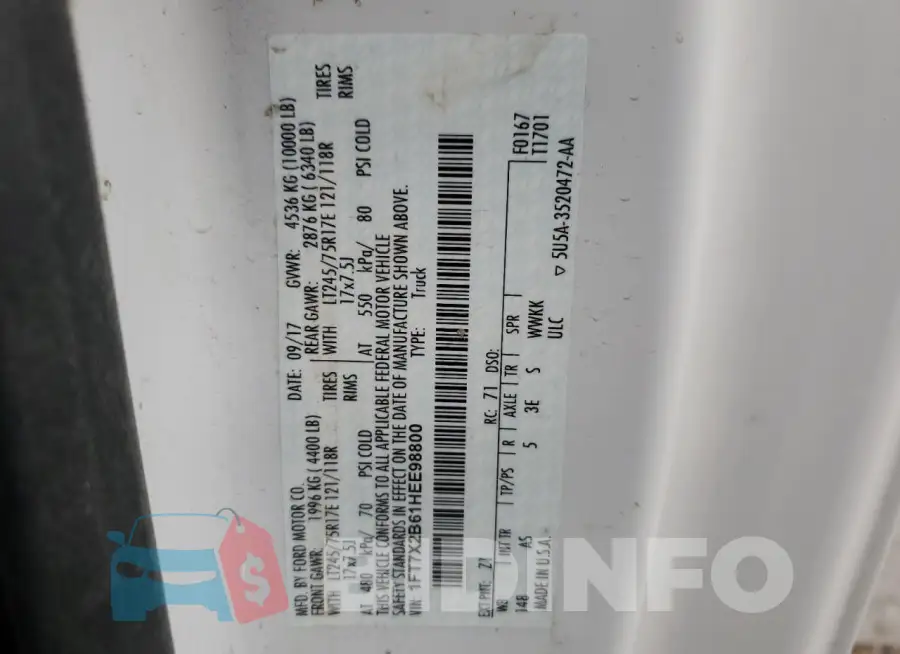 1FT7X2B61HEE98800 Photo# 13
