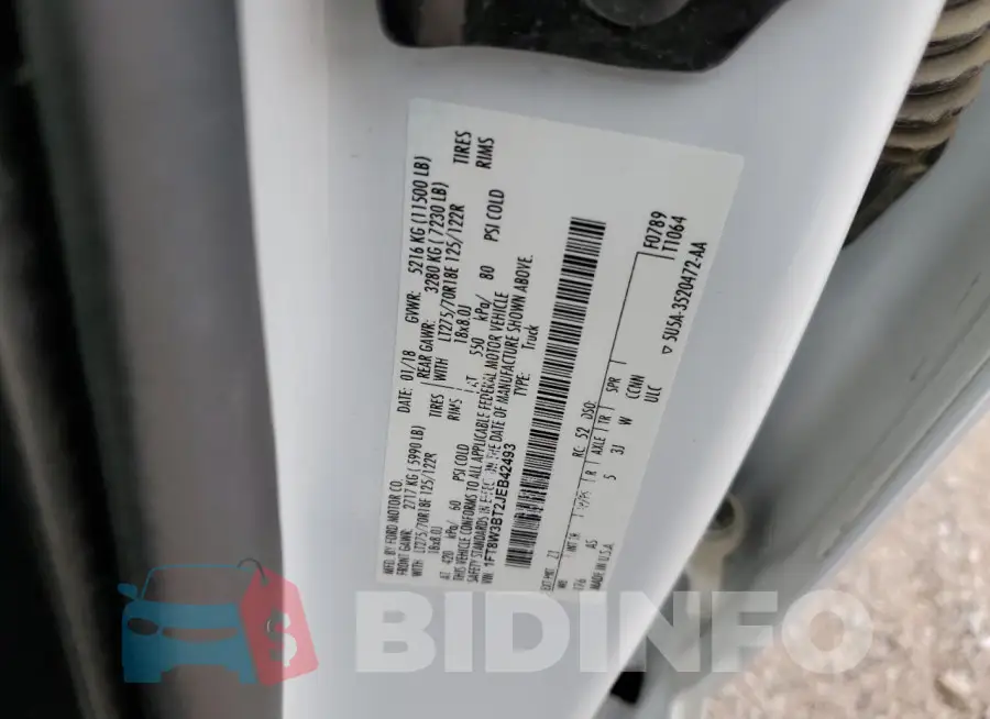 1FT8W3BT2JEB42493 Photo# 12