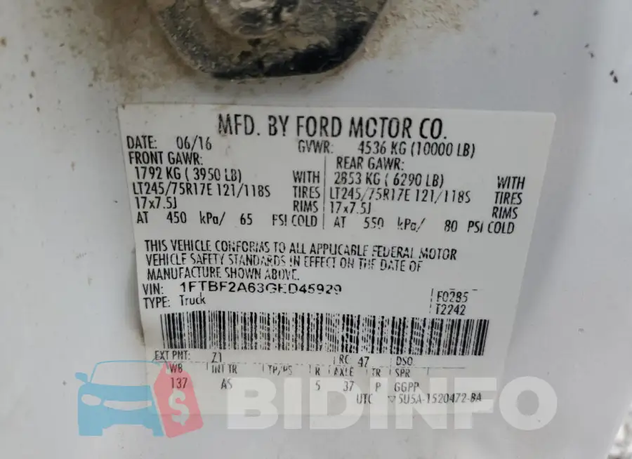1FTBF2A63GED45929 Photo# 12