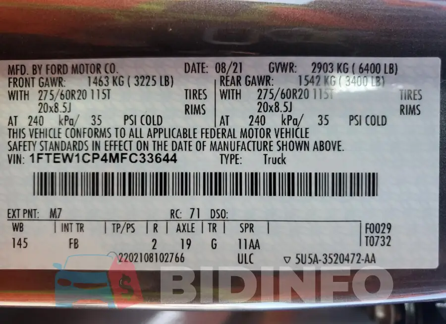 1FTEW1CP4MFC33644 Photo# 12