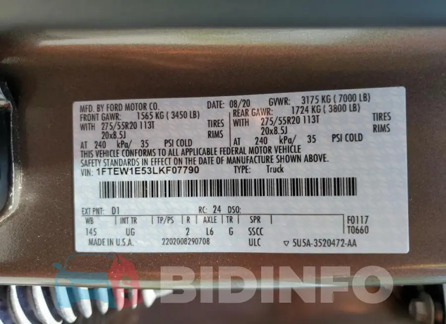 1FTEW1E53LKF07790 Photo# 12