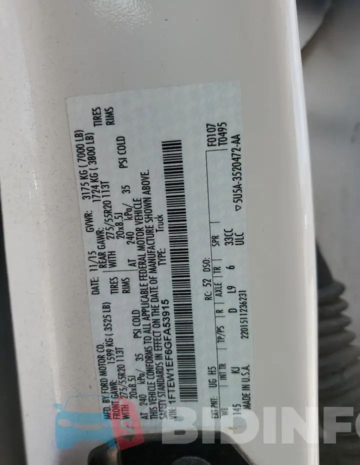 1FTEW1EF6GFA53915 Photo# 12