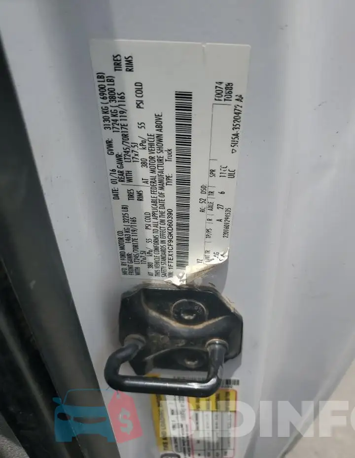 1FTEX1CF9GKD60390 Photo# 12