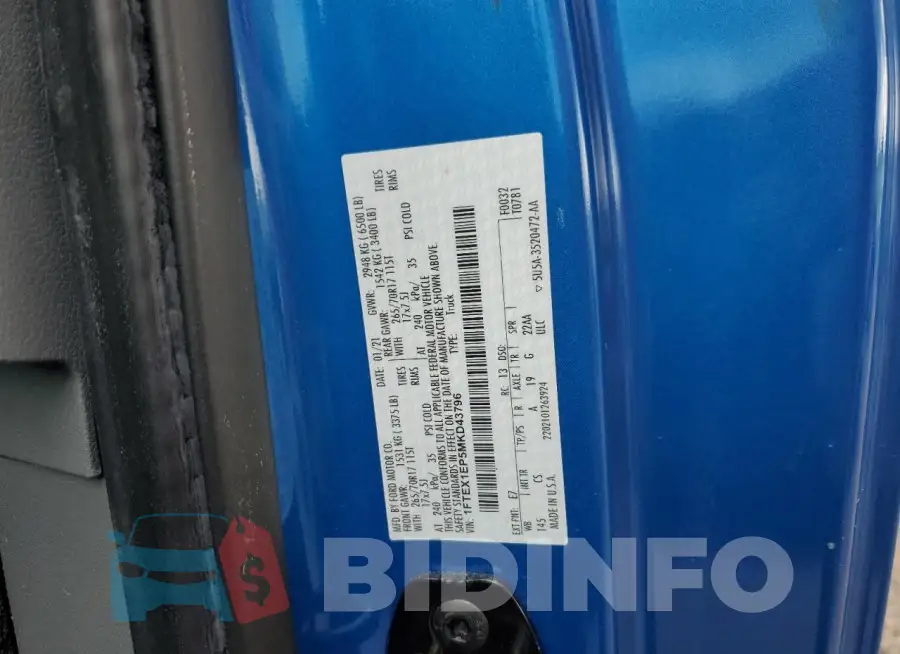 1FTEX1EP5MKD43796 Photo# 12