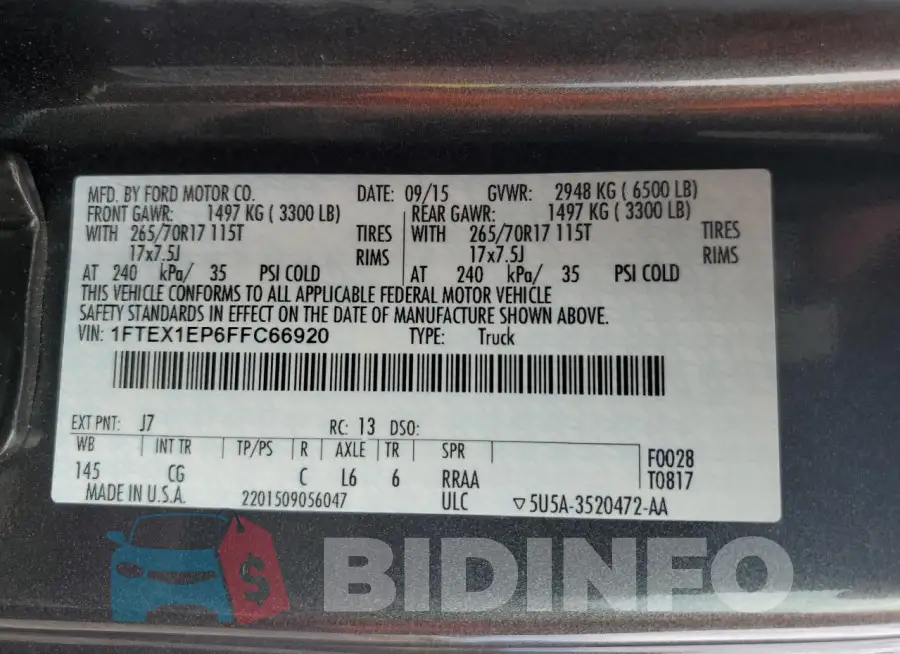 1FTEX1EP6FFC66920 Photo# 12