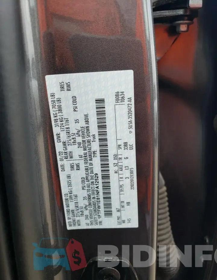 1FTFW1E81NFA12529 Photo# 12