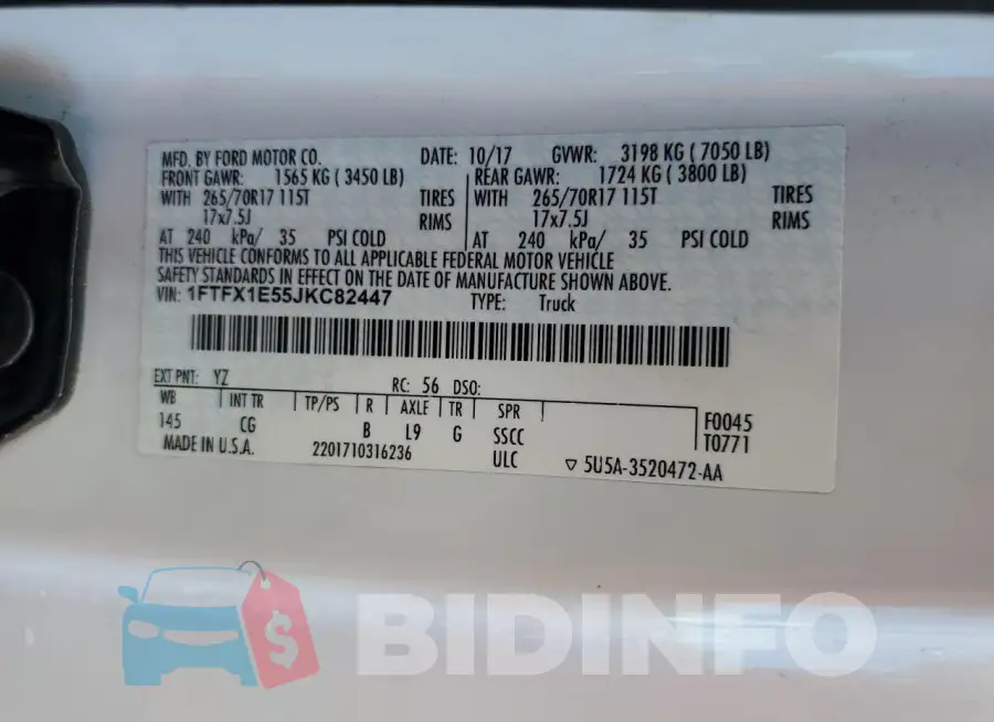 1FTFX1E55JKC82447 Photo# 12