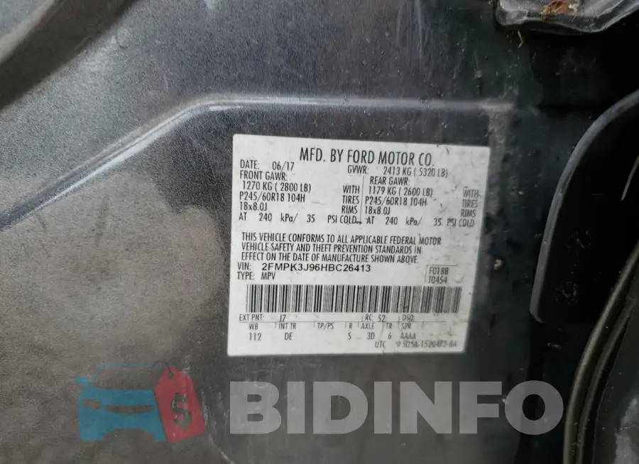 2FMPK3J96HBC26413 Photo# 12