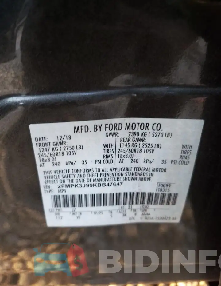 2FMPK3J99KBB47647 Photo# 13