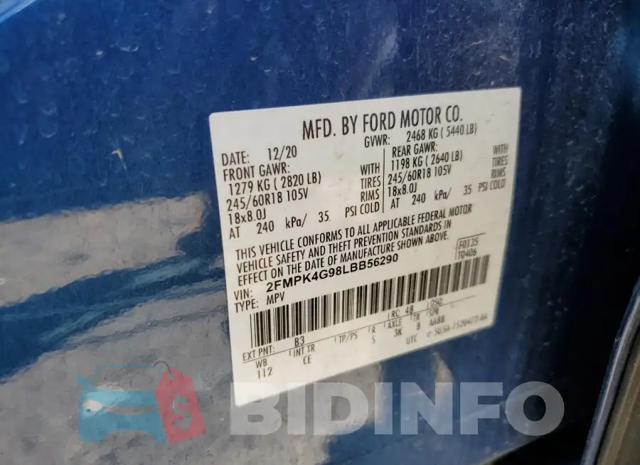 2FMPK4G98LBB56290 Photo# 13