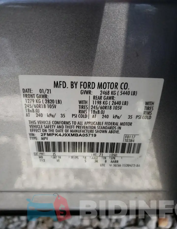 2FMPK4J9XMBA05719 Photo# 13