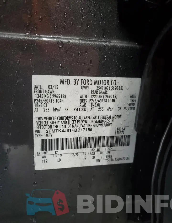 2FMTK4J81FBB17155 Photo# 13