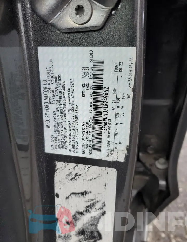 3FA6P0HD7LR249662 Photo# 12