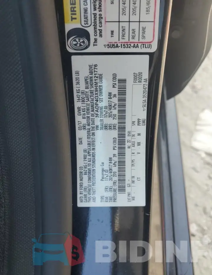 3FADP4GX9HM121776 Photo# 12