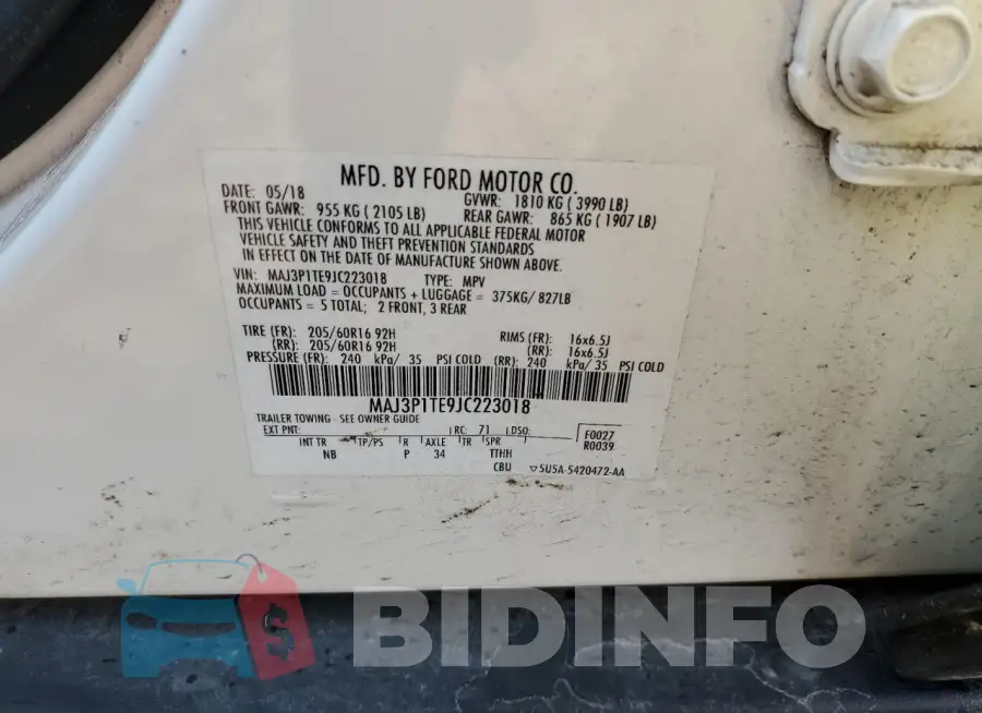 MAJ3P1TE9JC223018 Photo# 14