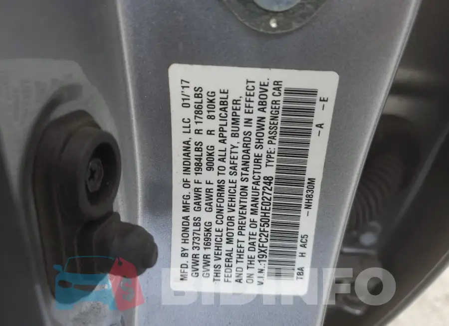19XFC2F50HE027248 Photo# 12