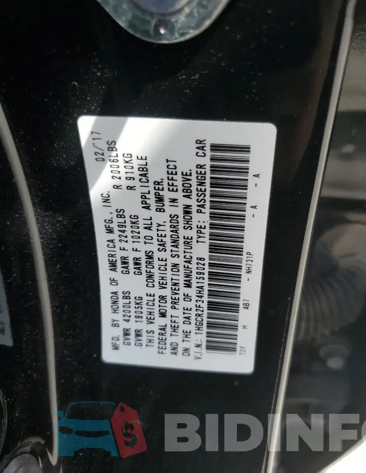 1HGCR2F34HA159028 Photo# 13
