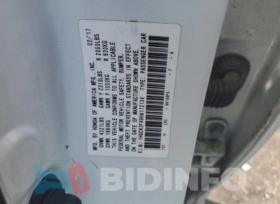 1HGCR2F88HA172134 Photo# 12